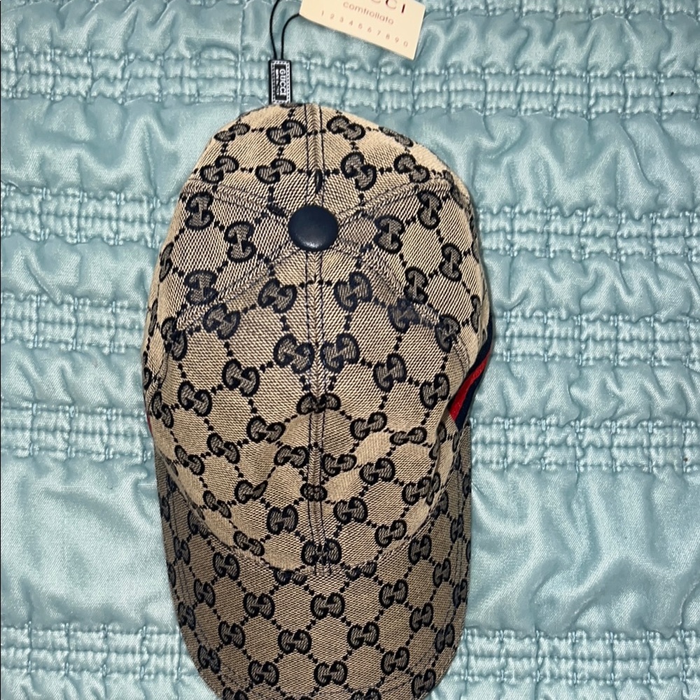 Gucci Beige and Black Monogram Cap